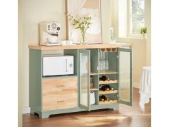 SoBuy Buffet Sideboard Küchenschrank Kommode Mikrowellenschrank FSB81-GR* Schränke