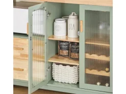 SoBuy Buffet Sideboard Küchenschrank Kommode Mikrowellenschrank FSB81-GR* Schränke