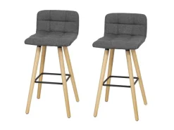 SoBuy 2er Set Barhocker Barstuhl Tresenhocker mit Rücklehne Grau FST50-DGx2* Hocker