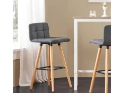 SoBuy 2er Set Barhocker Barstuhl Tresenhocker mit Rücklehne Grau FST50-DGx2* Hocker