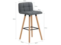 SoBuy 2er Set Barhocker Barstuhl Tresenhocker mit Rücklehne Grau FST50-DGx2* Hocker