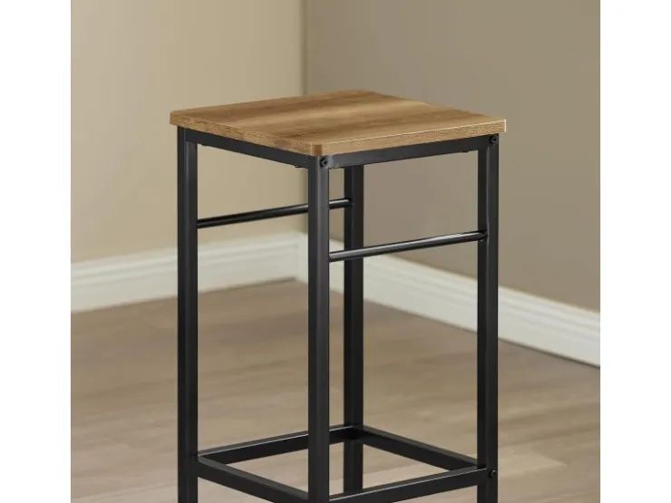 SoBuy Essgruppe Bartisch Set Esstisch mit 2 Barhockern Braun-Schwarz OGT10-PF* Tische|Hocker