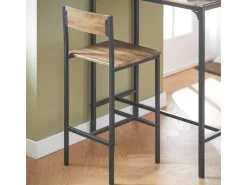 SoBuy Essgruppe Bartisch Set Esstisch mit 2 Stühlen Braun-Schwarz OGT03-XL* Hocker|Stühle
