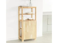 SoBuy Esstisch mit Regalen Klapptisch Schreibtisch 98x126x60cm Natur FWT70-N* Tische