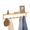SoBuy Flurgarderobe Wandgarderobe Handtuchhalter aus Bambus FHK06-N* Wandregale