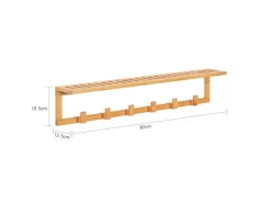 SoBuy Flurgarderobe Wandgarderobe Handtuchhalter aus Bambus FHK06-N* Wandregale