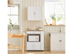 SoBuy Hängeschrank Badezimmerschrank mit Verstellbarem Regal 60x60x30cm Weiß FRG231-W* Wandregale