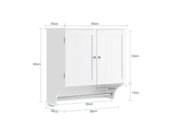 SoBuy Hängeschrank Badezimmerschrank Wandschrank Küchenschrank BZR84-W* Schränke