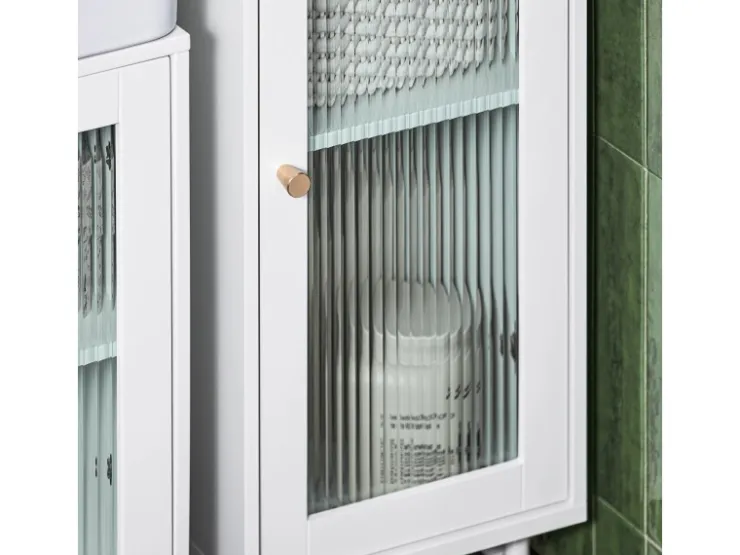 SoBuy Hochschrank Badschrank Badregal Badezimmerschrank Weiß BZR118-W