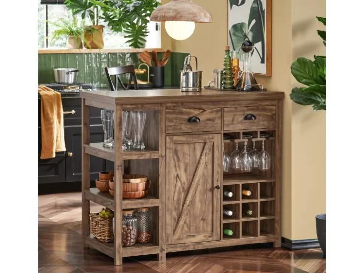 SoBuy Kücheninsel Freistehend Küchenschrank Sideboard Buffet Vintage SVW20-N