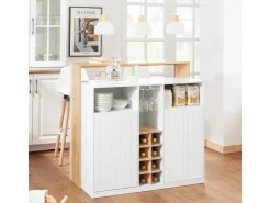 SoBuy Kücheninsel Küchenschrank Kommode Sideboard Buffet KNL07-WN* Sideboards|Kommode