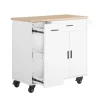 SoBuy Küchenwagen mit Gewürzregal Sideboard Küchenschrank 105x92x46cm Weiß-Natur FKW126-WN