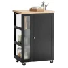 SoBuy Küchenwagen Servierwagen mit 3 Ablagefächern Küchenregal 60x90x40cm Schwarz FKW75-SCH