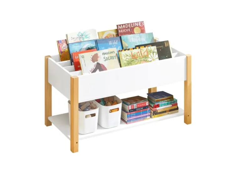 SoBuy Kinder Bücherregal Kinderregal mit Ablagen Aufbewahrungsregal Weiß KMB35-W* Bücherregale