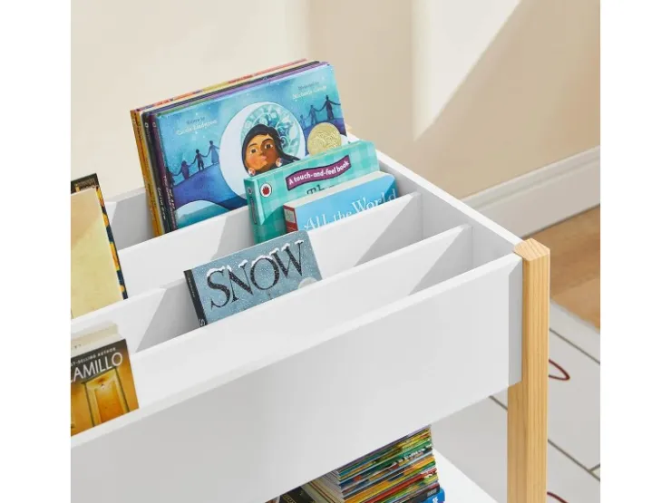 SoBuy Kinder Bücherregal Kinderregal mit Ablagen Aufbewahrungsregal Weiß KMB35-W* Bücherregale