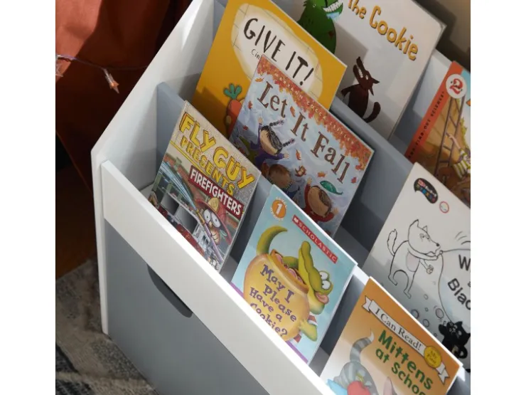 SoBuy Kinder Bücherregal Kinderregal mit 3 Ablagen Spielzeugtruhe Weiß KMB17-HG* Aufbewahrung|Regal Weiß