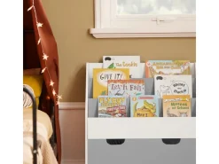 SoBuy Kinder Bücherregal Kinderregal mit 3 Ablagen Spielzeugtruhe Weiß KMB17-HG* Aufbewahrung|Regal Weiß