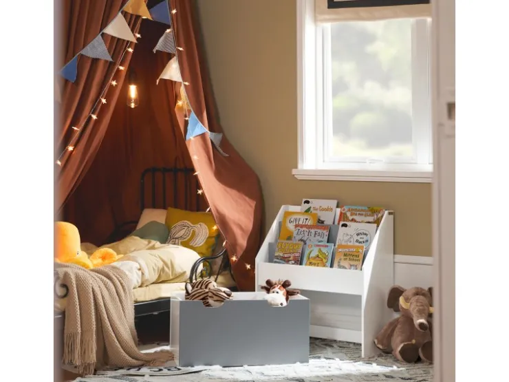 SoBuy Kinder Bücherregal Kinderregal mit 3 Ablagen Spielzeugtruhe Weiß KMB17-HG* Aufbewahrung|Regal Weiß