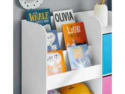 SoBuy Kinder Bücherregal Kinderregal mit 5 Ablagen Spielzeugregal Weiß KMB37-F* Aufbewahrung|Regal Weiß