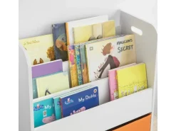 SoBuy Kinder Bücherregal Kinderregal mit 3 Ablagen Spielzeugregal Weiß KMB27-W