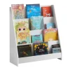 SoBuy Kinder Bücherregal Kinderregal Zeitungsständer mit 4 Ablagen Weiß KMB32-W* Aufbewahrung|Regal Weiß
