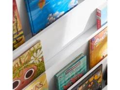 SoBuy Kinder Bücherregal Kinderregal Zeitungsständer mit 4 Ablagen Weiß KMB32-W* Aufbewahrung|Regal Weiß