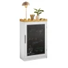 SoBuy Kinder Kommode Kinderregal mit Tafel Kinder Bücherregal Weiß KMB43-W