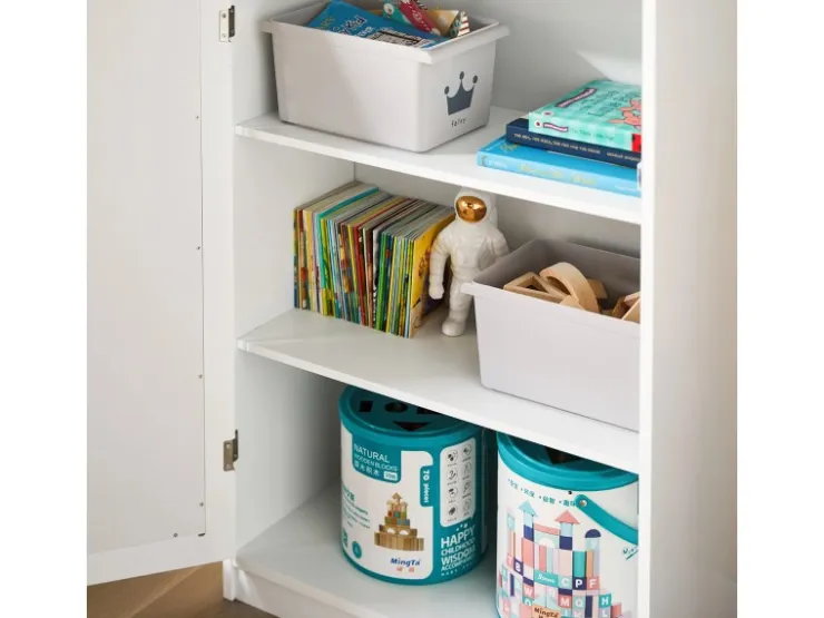 SoBuy Kinder Kommode Kinderregal mit Tafel Kinder Bücherregal Weiß KMB43-W