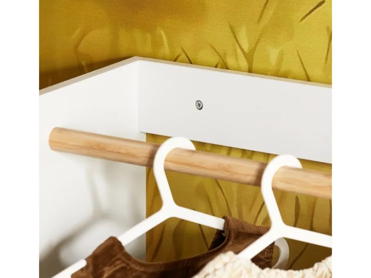 SoBuy Kindergarderobe mit 2 Boxen Kinderkleiderständer Kleiderschrank KMB109-W* Garderoben