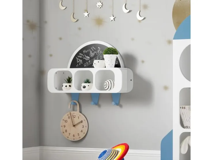 SoBuy Kindergarderobe mit Tafel Kinderregal Bücherregal Weiß KMB86-W