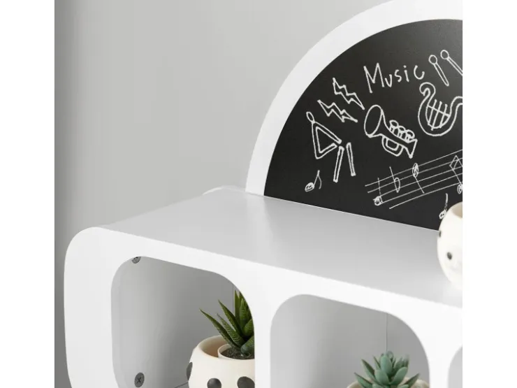 SoBuy Kindergarderobe mit Tafel Kinderregal Bücherregal Weiß KMB86-W