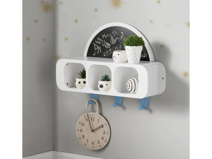 SoBuy Kindergarderobe mit Tafel Kinderregal Bücherregal Weiß KMB86-W