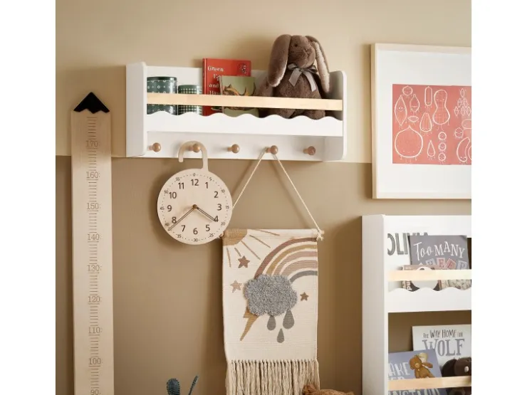 SoBuy Kindergarderobe mit Ablage Kinderregal Bücherregal Wandregal Weiß KMB78-W