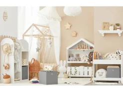 SoBuy Kinderkleiderschrank mit 3 Haken Kleiderständer mit Box KMB40-W