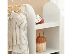 SoBuy Kinderkleiderschrank mit 3 Haken Kleiderständer mit Box KMB40-W