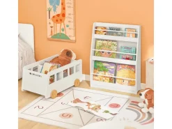 SoBuy Kinderregal Bücherregal für Kinder Wandregal Aufbewahrungsregal KMB45-W* Wandregale|Regal Weiß