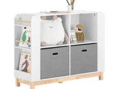 SoBuy Kinderregal Bücherregal Kinderzimmer Aufbewahrungsregal Weiß KMB85-W* Holzregale|Regal Weiß