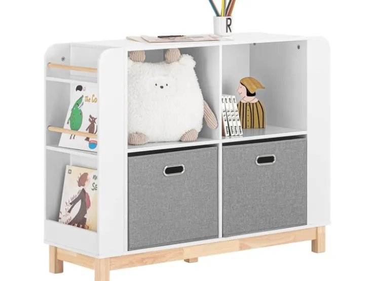 SoBuy Kinderregal Bücherregal Kinderzimmer Aufbewahrungsregal Weiß KMB85-W* Holzregale|Regal Weiß