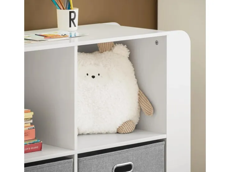 SoBuy Kinderregal Bücherregal Kinderzimmer Aufbewahrungsregal Weiß KMB85-W* Holzregale|Regal Weiß