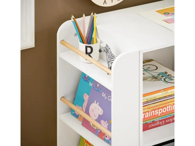 SoBuy Kinderregal Bücherregal Kinderzimmer Aufbewahrungsregal Weiß KMB85-W* Holzregale|Regal Weiß
