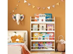 SoBuy Kinderregal Bücherregal Wandregal Hängeregal Weiß KMB08-W* Sofas