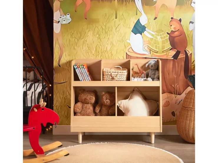 SoBuy Kinderregal mit 5 Fächern Bücherregal Aufbewahrungsregal KMB111-N