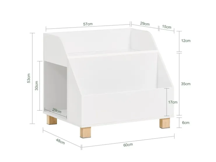 SoBuy Kinderregal mit 3 Fächern Spielzeugregal Bücherregal Standregal KMB54-W* Bücherregale