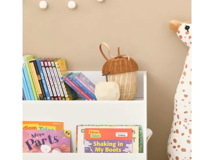 SoBuy Kinderregal mit 3 Fächern Spielzeugregal Bücherregal Standregal KMB54-W* Bücherregale