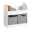 SoBuy Kinderregal mit 2 Stoffboxen Bücherregal Aufbewahrungsregal KMB53-W