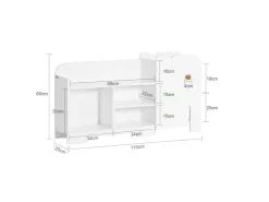 SoBuy Kinderregal mit Elefant-Design Bücherregal Kinderzimmer Weiß KMB62-W* Bücherregale