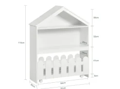 SoBuy Kinderregal Set 2-teilig Aufbewahrungsregal für Kinder Bücherregal KMB52-W