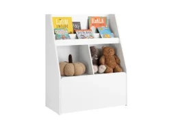 SoBuy Kinderregal Spielzeugtruhe Bücherregal Aufbewahrungsregal Weiß KMB83-W* Regal Weiß