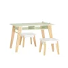 SoBuy Kindertisch mit 2 Stühlen Kindersitzgruppe mit Stauraum Maltisch KMB92-GR* Hocker