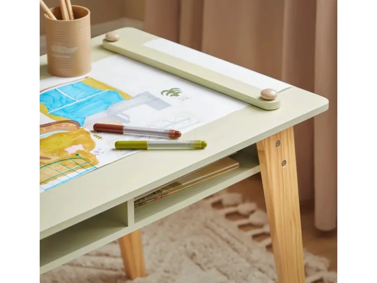 SoBuy Kindertisch mit 2 Stühlen Kindersitzgruppe mit Stauraum Maltisch KMB92-GR* Hocker